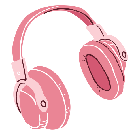 pink headphones